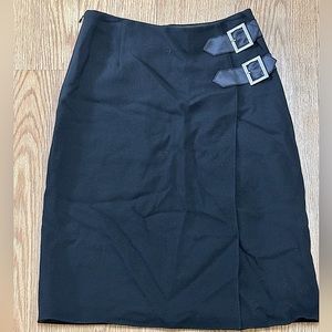 Vintage Valentino Black Skirt with buckle detail